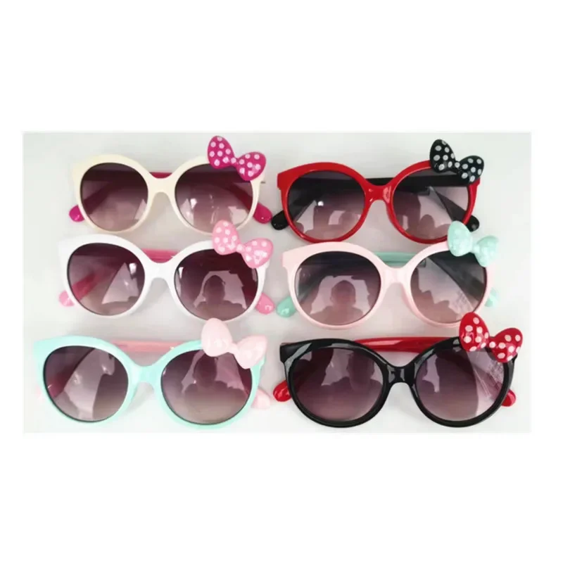 Girls Children Sunshade Glasses for Climbing Outdoor Sports& Accessories Cute Cartoon Bowknot Sunglasses