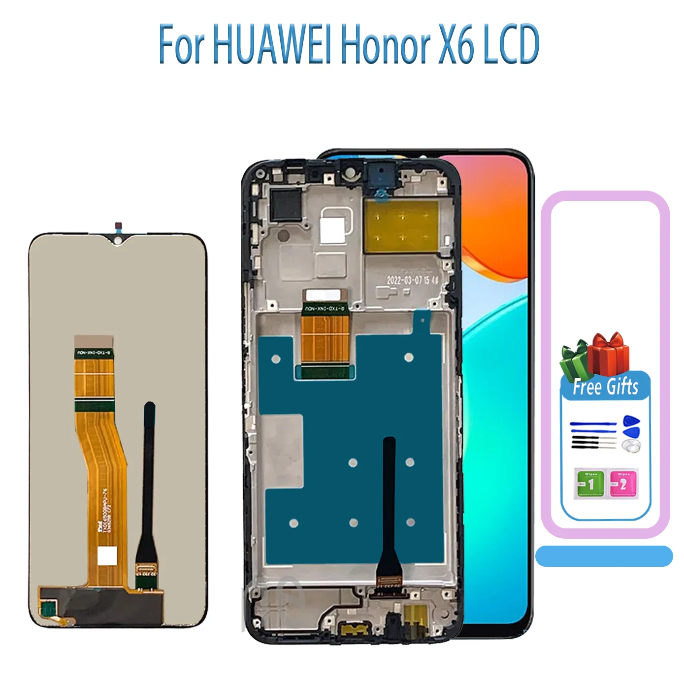 100% Tested 6.5\'\'LCD For Huawei Honor X6 LCD VNE-LX1 VNE-LX2 Display Touch Screen  Digitizer Assembly For HonorX6 LCD Frame