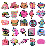 New 1Pcs Pink Cartnoon Candy Gife Shoes Charms for Crocs DIY  Clogs Kids Pin Decoration Jeans Shoe Accessories X-mas Wholesale