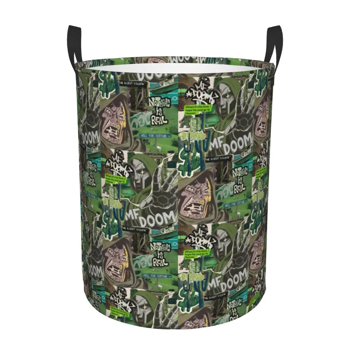 

American Rapper MF D-Doom-S Mad Villain Music Artist Dirty Laundry Baskets Foldable Clothes Storage Basket For Home Children's