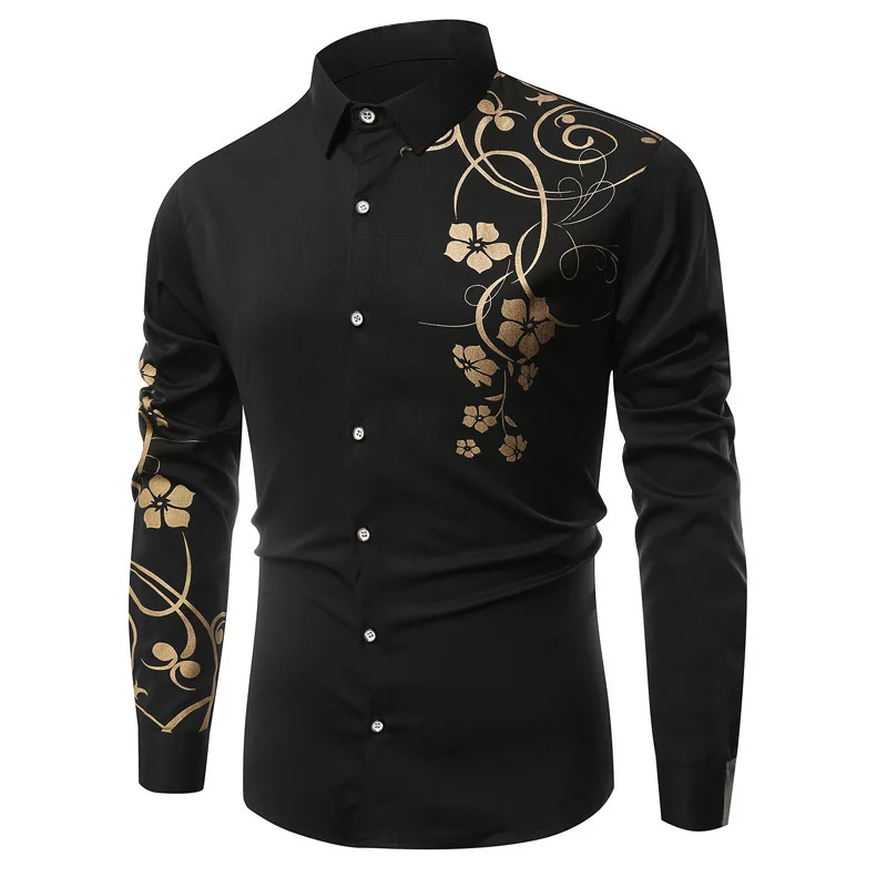 Men\'s fashionable long sleeved shirt, men\'s digital printed shirt