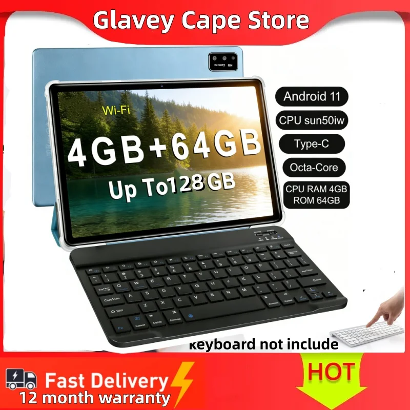 10.1인치 T10 안드로이드 11 태블릿 PC, CPU RAM 4GB, ROM 64GB, S22 Sun50iw 프로세서, Cortex-A53 듀얼 카메라, 타입-C, 옥타코어