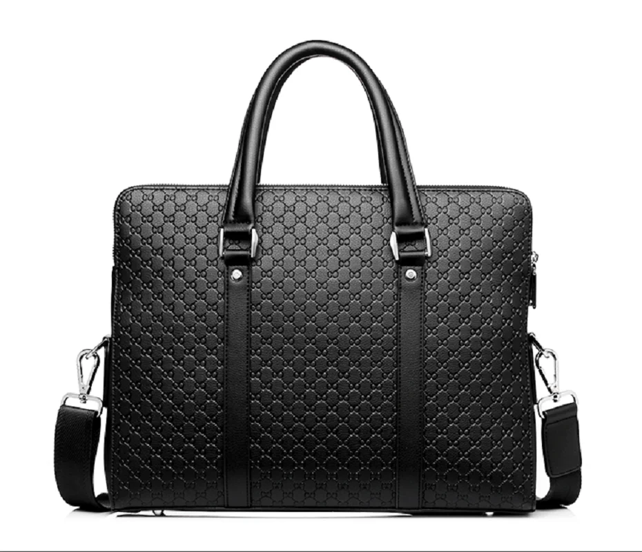 Wholesale Men High Quality Luxury Leather Business Briefcase Large Capacity Handbag Fashion Shoulder Bags Crossbody Bag Totes