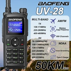 BAOFENG UV-28 Walkie Talkie portátil de banda completa 999CH frecuencia de copia inalámbrica USB-C de largo alcance alta potencia Am Fm Radioaficionado bidireccional