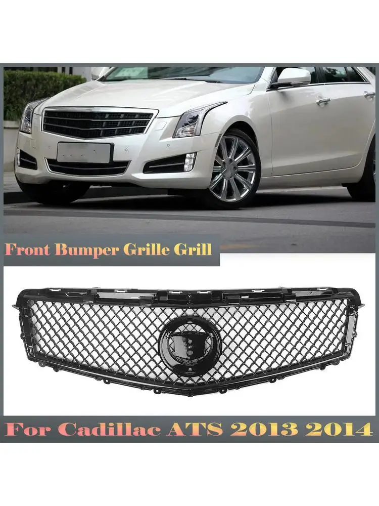 Calandre noire Style nid d'abeille, grilles de course pour capot de pare-chocs supérieur de voiture, grille de ventilation en maille pour Cadillac ATS 2013 2014 berline 4 portes