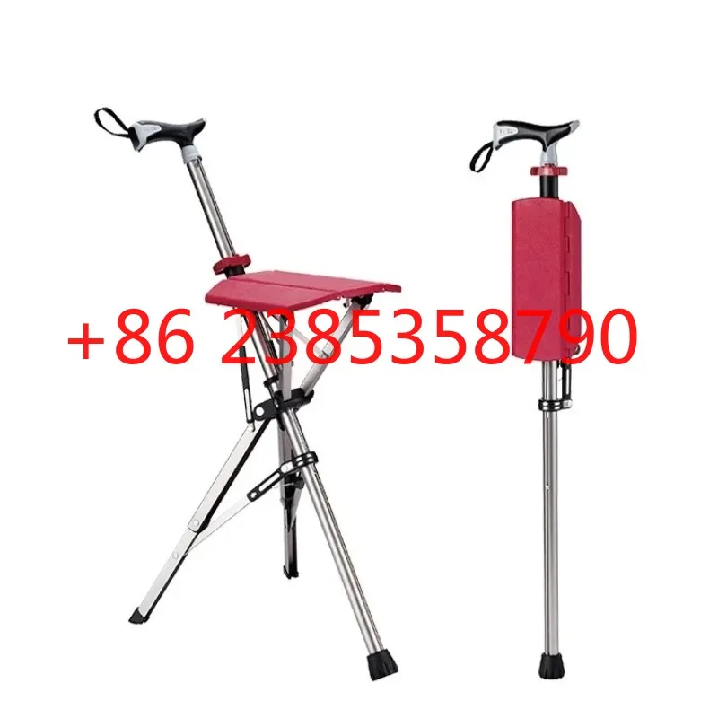 Outdoors Folding Crutch Chair Elderly Rest Hand Stool Light Multifunctional Non Slip Portable Stools Beach Camping Chair