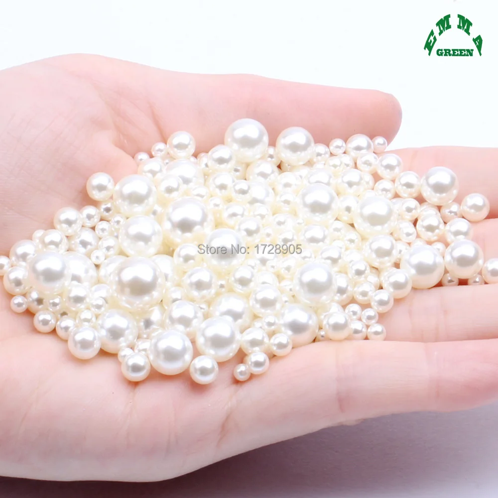 Beads for Jewelry making No hole Pearls Acrylic Pearl without hole Tiny Small 3mm to 14mm White Pearl Bead with no hole for DIY