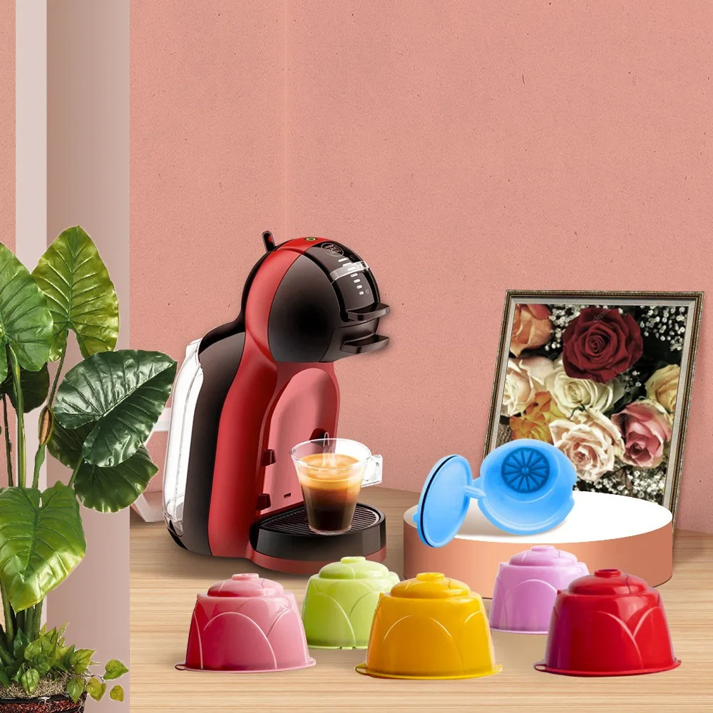 AA81-Coffee Capsules Refillable Coffee Capsules Pods Reusable Universal Coffee Filter With Spoon Brush For Dolce Gusto