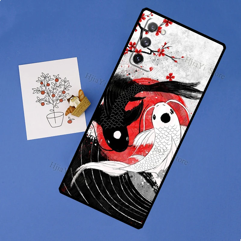 Koi Fish Yin Yang Case For Samsung Galaxy S23 Ultra S21 S20 FE S8 S9 S10 Note 10 Plus Note 20 S22 Ultra Cover