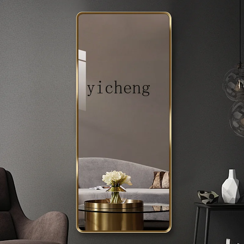 ZC Simple Floor Mirror Aluminum Alloy Home Wall Mount Dressing Mirror Advanced Explosion-Proof Floor Full-Length Mirror