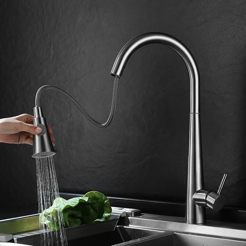 Cuisine, type tactile, induction, ménage, robinet, bassin à légumes, évier, chaud et froid, type extractible, robinet