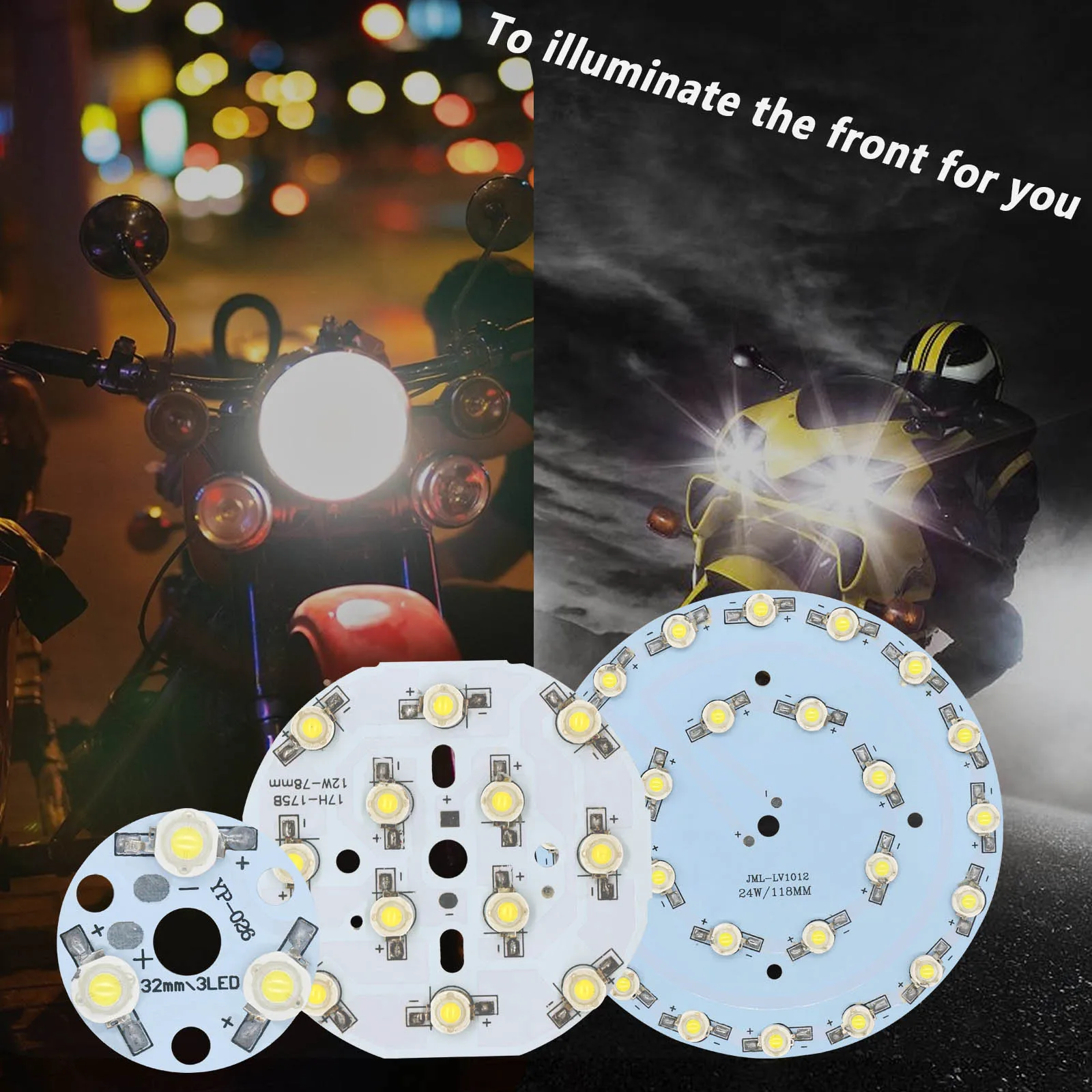 High Brightness LED HighPower Lamp Bead Light Source Board Cold 3W 12W 24W 290-300mA Aluminum Substrate LED Accessories Circular