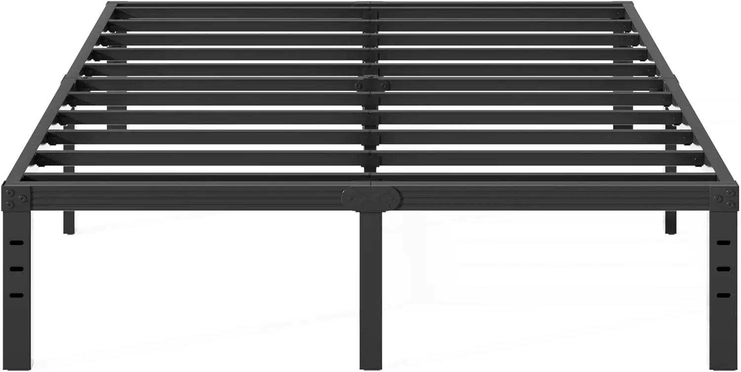 

18 Inch High Queen Bed Frame No Box Spring Needed, Heavy Duty Metal Platform Bed Frame Queen Size for Heavy People, Easy
