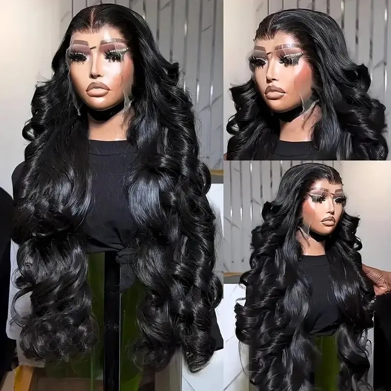 Rosabeauty HD Body Wave Nature Color 13X6 Transparent Lace Frontal Wig 13X4 Front Human Hair Glueless Wig 250% Density