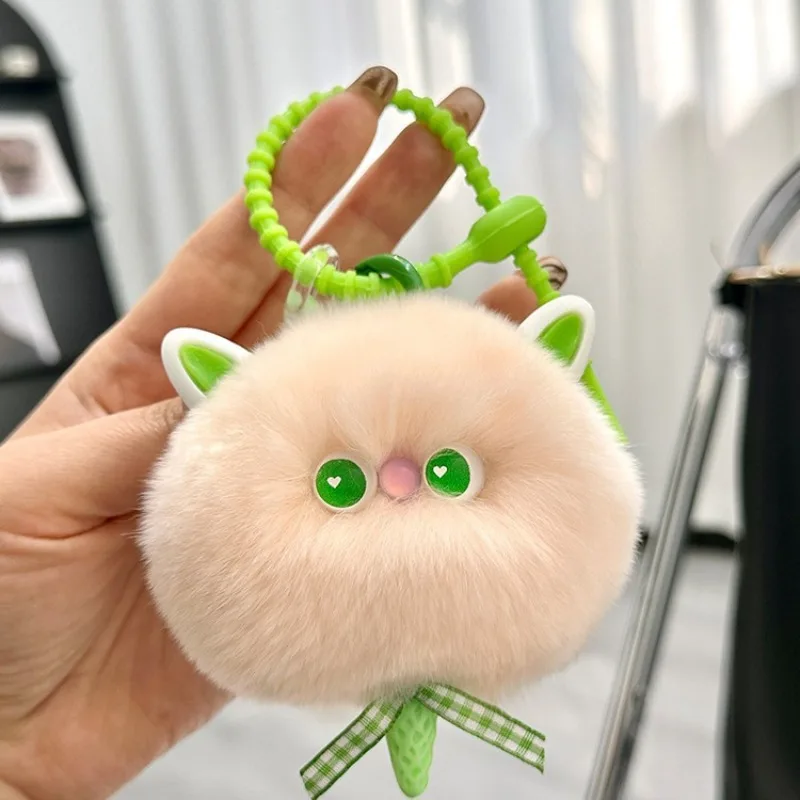 LLavero de gato de peluche, llavero de dibujos animados de gatito, bolso para mujer y niña, llavero colgante, bolso escolar, regalo