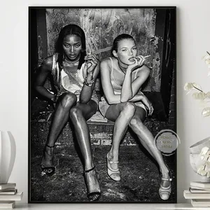 Vintage Sexy Supermodel Kate Moos Poster, Rauchen von Leinwand Malerei, Druckwandkunst, Frauenmode, Bildraumdekoration 12 Hauptverkäufe sexy Bild - №1