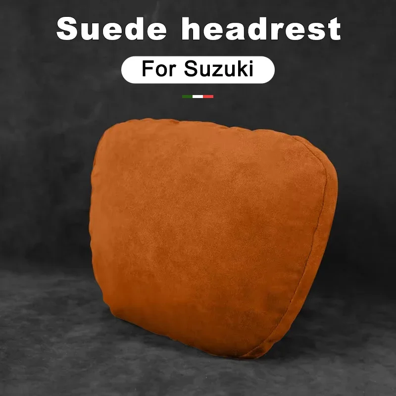 

For Suzuki Jimny Baleno Dzire Swift Vitara Brezza Wagon R Suede Car Neck Rest Pillow - Auto Seat Neck Support Accessories