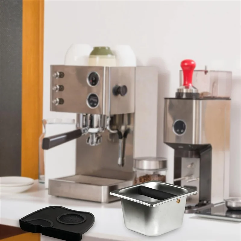 1 قطعة سعة القهوة المطحونة دلو الفولاذ المقاوم للصدأ الحليب مقهى علبة القهوة الفضة