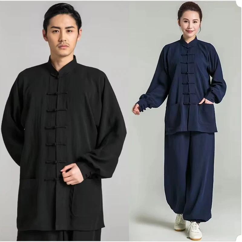 Wushu Clothing Tai Chi Clothes Martial Art Uniform Kung Fu Dress Women And Men Unisex Kun Master Multicolor 2023 Long Style New