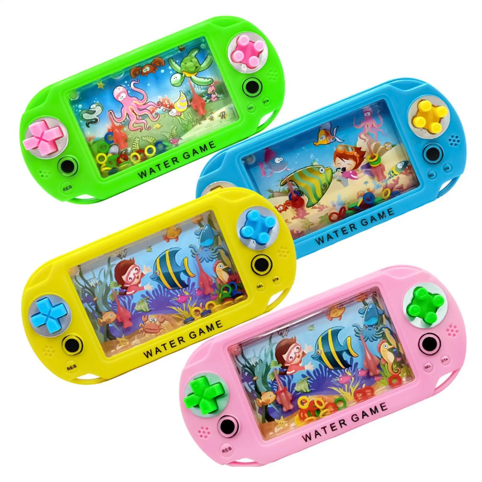 Stressabbau-Spielzeug Wasserring-Spiel Nostalgisches Wurfringspiel Handliches Wasserspielzeug Geburtstagsgeschenk für Kinder Zufälliger Ozean-Stil