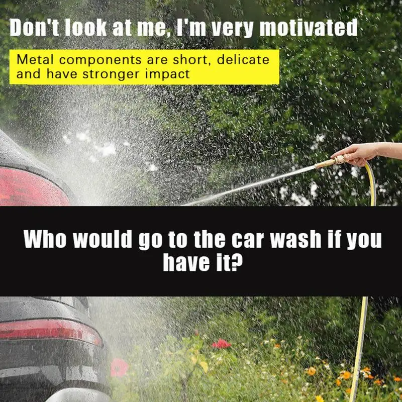Water Gun Spray Nozzle Brass High Pressure Quick Connector Direct Spray for Cleaning Car Garden Outdoor Plant Irrigation