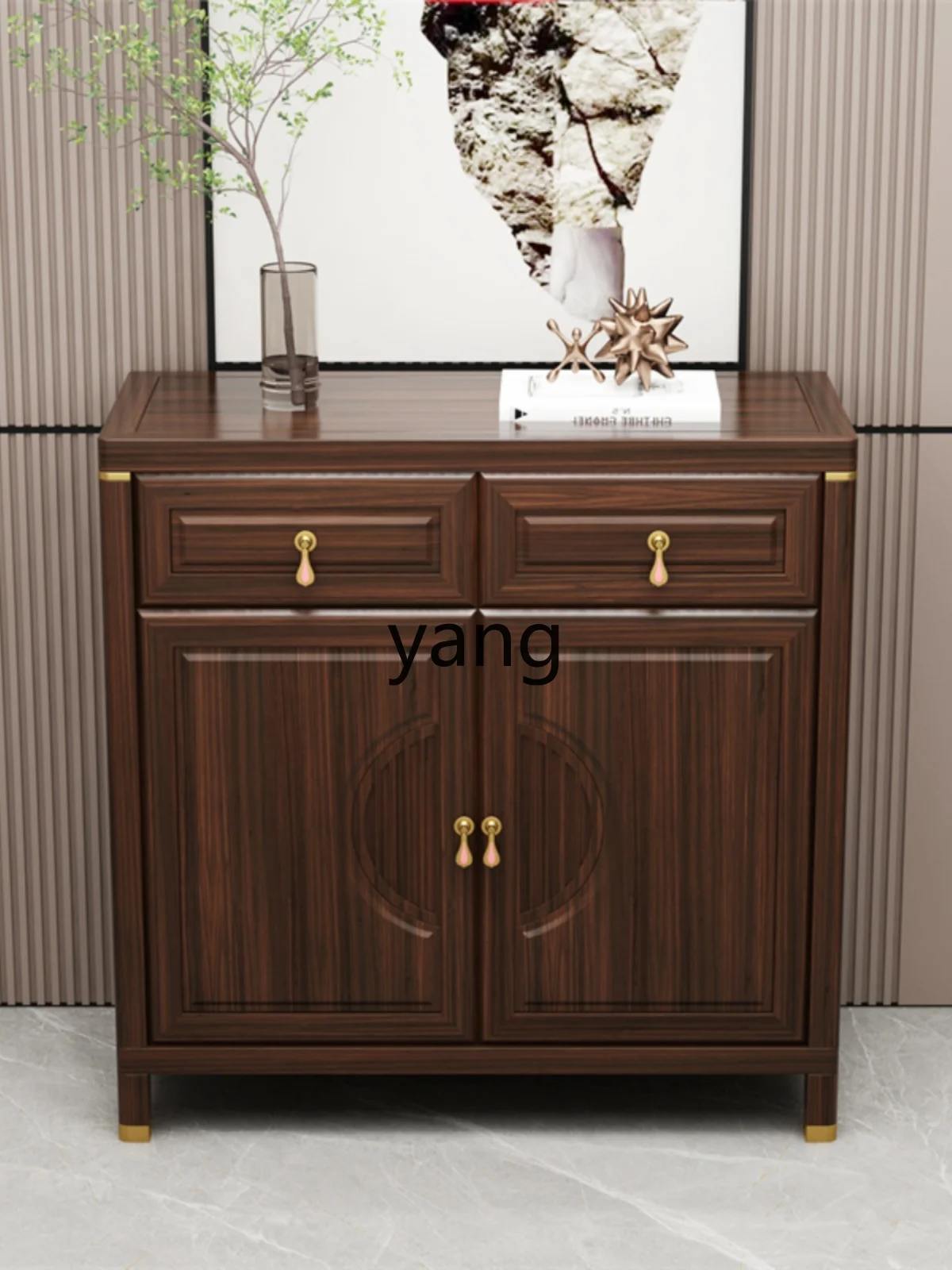 LXL New Chinese Style Sideboard Cabinet Solid Wood Living Room Storage Modern Simple Storage Home Dining Room Cabinet