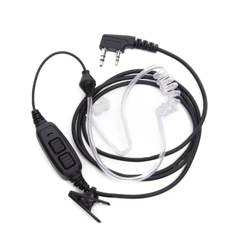 ztes Dual PTT-Luftkanal-Ohrhörer mit Mikrofon-Headset für Baofeng Two Way Radio UV-82 UV 82 UV82L UV-89 TK3207 TK3118Zubehör