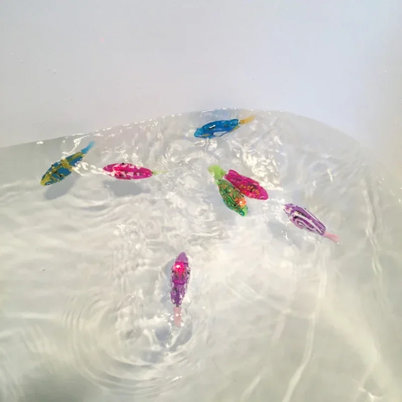 Electronic Fish Baby Summer Bath Toy Pet Cat Toys Swimming Robot Fish With LED Light Water Swim Pool Bathtub Christmas Toys Gift