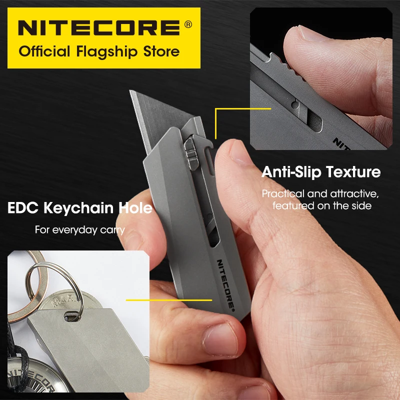 Nitecore NTK09 التيتانيوم فائدة EDC سكين سلسلة مفاتيح صغيرة سكين 24 جرام المحمولة سكين للفرد لحقيبة الظهر قلادة فتاحة الزجاجات