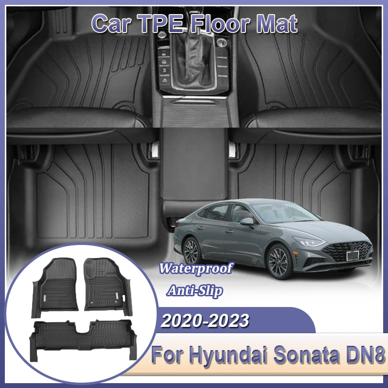 

For Hyundai Sonata DN8 10th 2020 2021 2022 2023 Car TPE Floor LHD Auto Floor Mats Cushion Foot Odorless Pad Mud Tray Interior