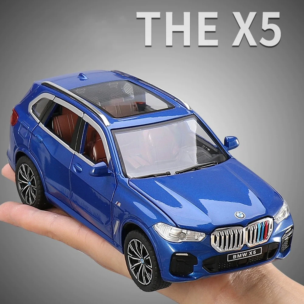 مقياس 1:24 X5 I5M60 M4 ألعاب سيارة سبيكة دييكاست نموذج مع ضوء الصوت التراجع الأبواب مفتوحة مجموعة سيارات مصغرة هدية الصبي