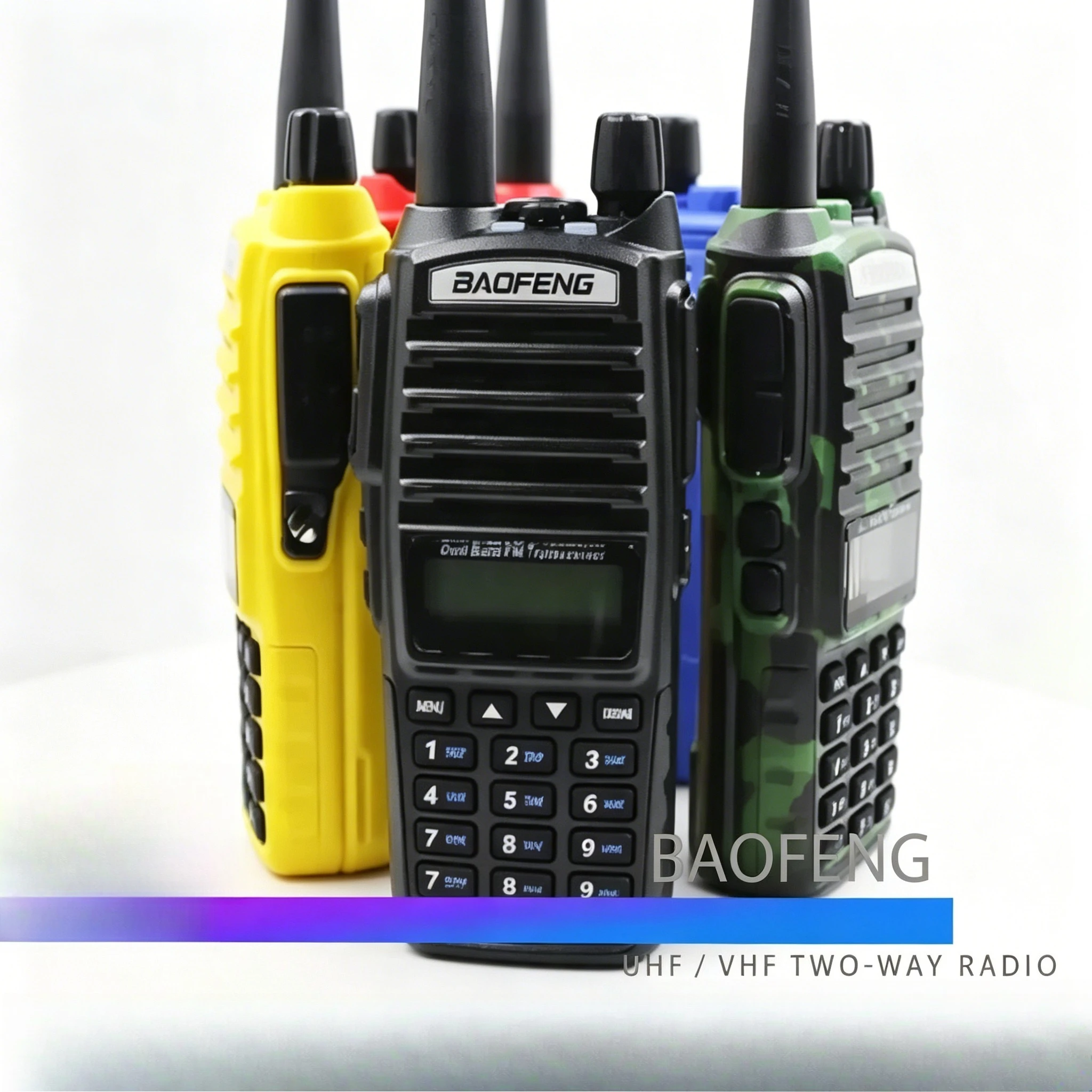 Baofeng UV-82 VHF UHF Dual Band Walkie Talkie 128CH VOX CTCSS DCS FM Radio LED Flashlight Black Blue Red Yellow Camouflage