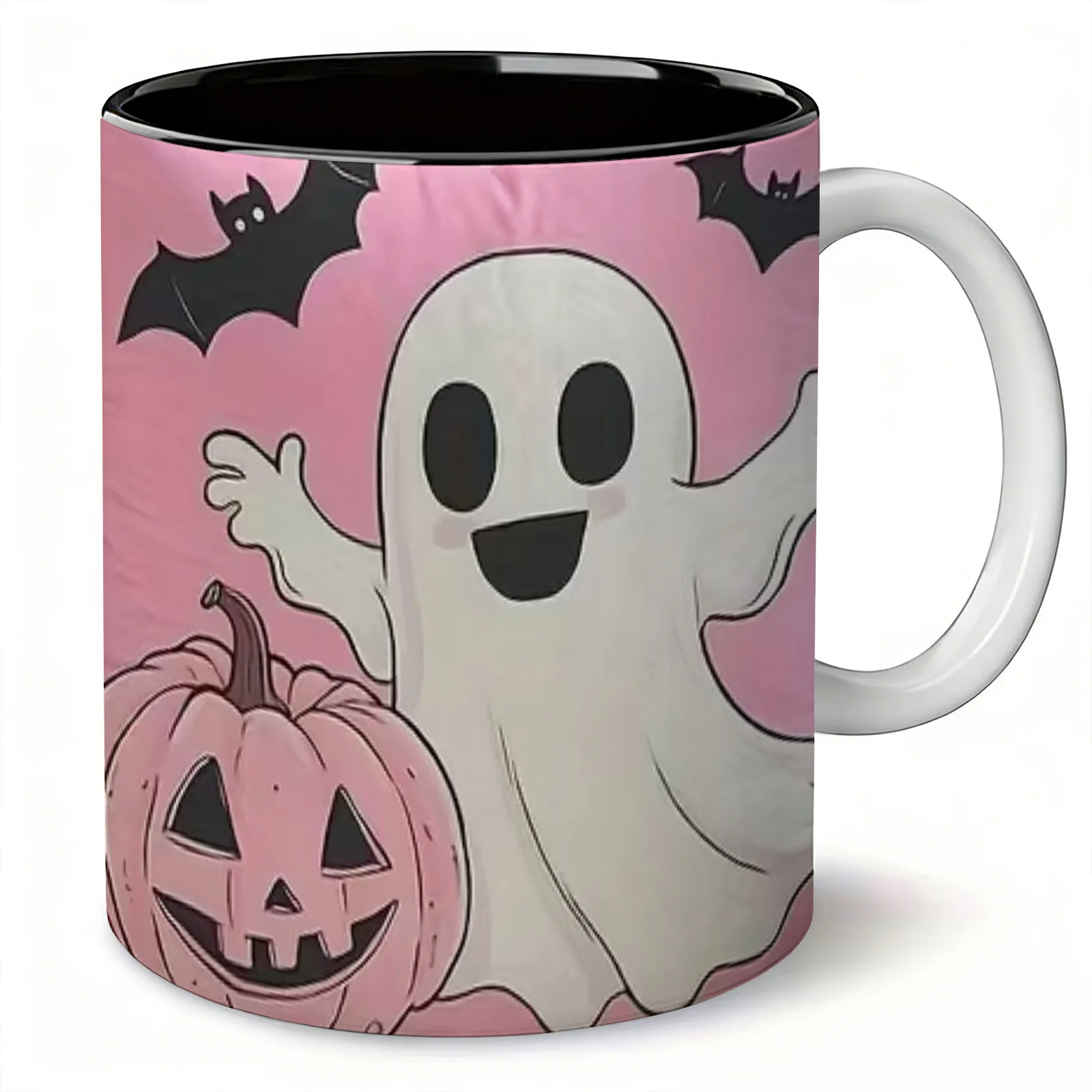 1pc Halloween-Themed Ceramic Coffee Mug with Double-Sided Pattern Design, Reusable, Easy to Hand-Wash, 11Oz Stylish Cup for Home Decor, Office Water Cup, Ideal Gift for Friends