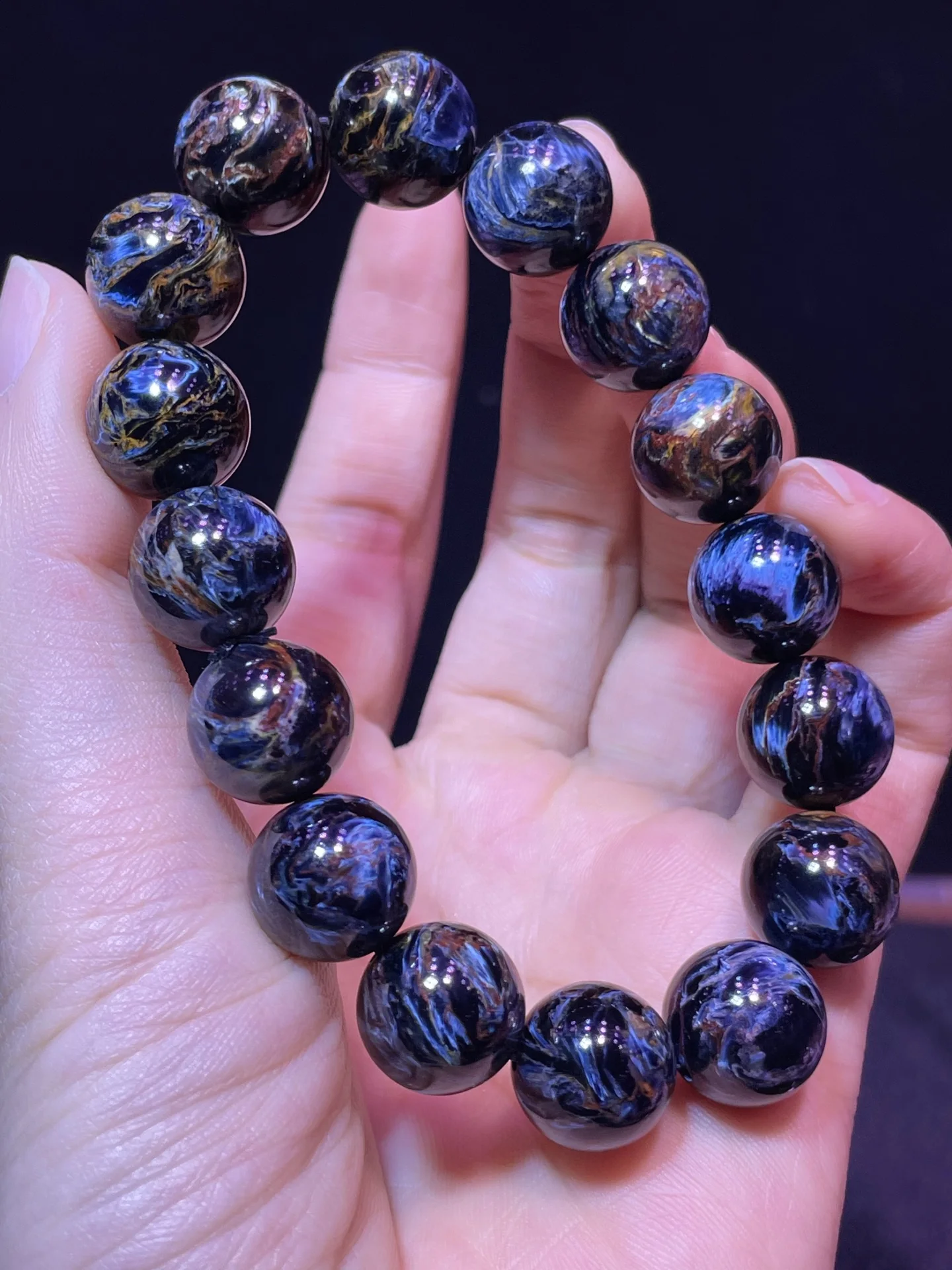 

13 мм натуральный камень Питерсит браслет ювелирные изделия для женщин мужчин целебный кристалл круглые бусины энергетический драгоценный камень эластичные нити AAAAA