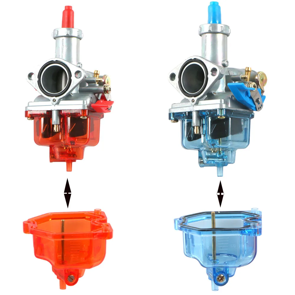 Tigela flutuante transparente para carburador de motocicleta, copo de óleo adequado para tmx125 150 200 pz27 cg125, câmara de carga carb 26mm ~ 32mm