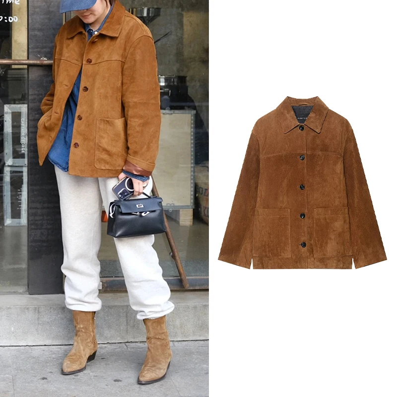 

Осень 202, женская повседневная куртка, однобортная куртка с лацканами и длинными рукавами, женская повседневная куртка, подходящая для осени, многослойная