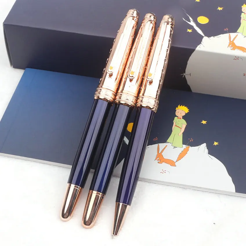 Luxury Little Prince Mb Ballpoint Pen Navy Blue Rollerball Pen Metal Office Writing Fountain Pen with Serial Number 163