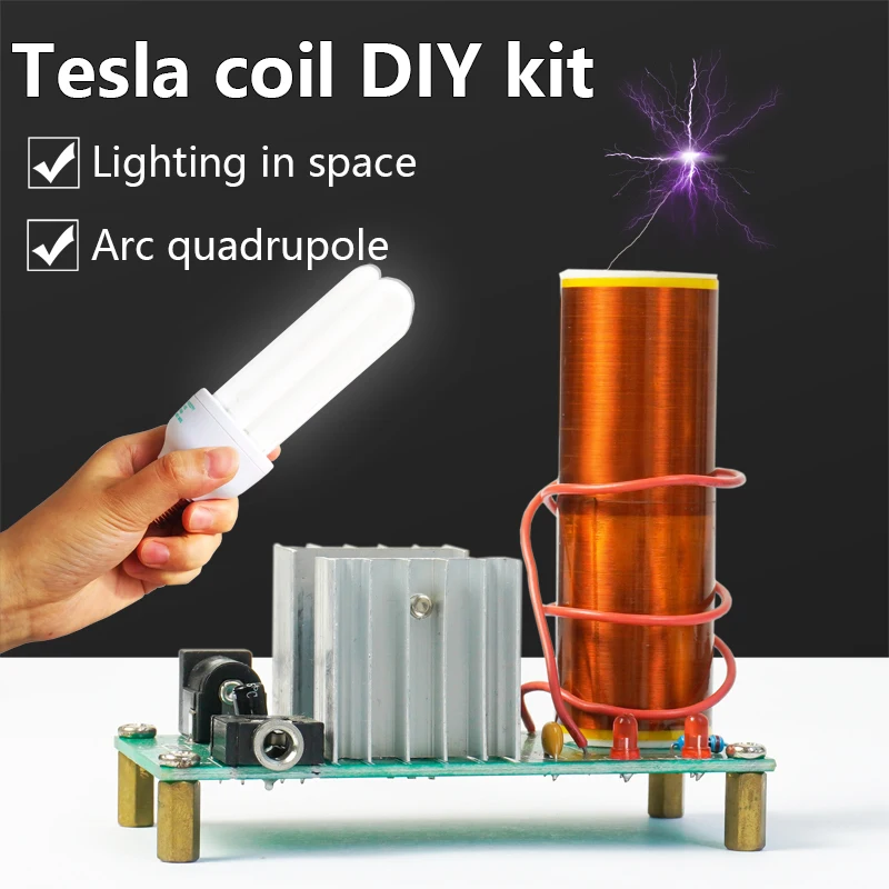 Tesla Coil Kit di saldatura fai da te auto Made Funny Coil Audio produzione elettronica e esperimento di assemblaggio