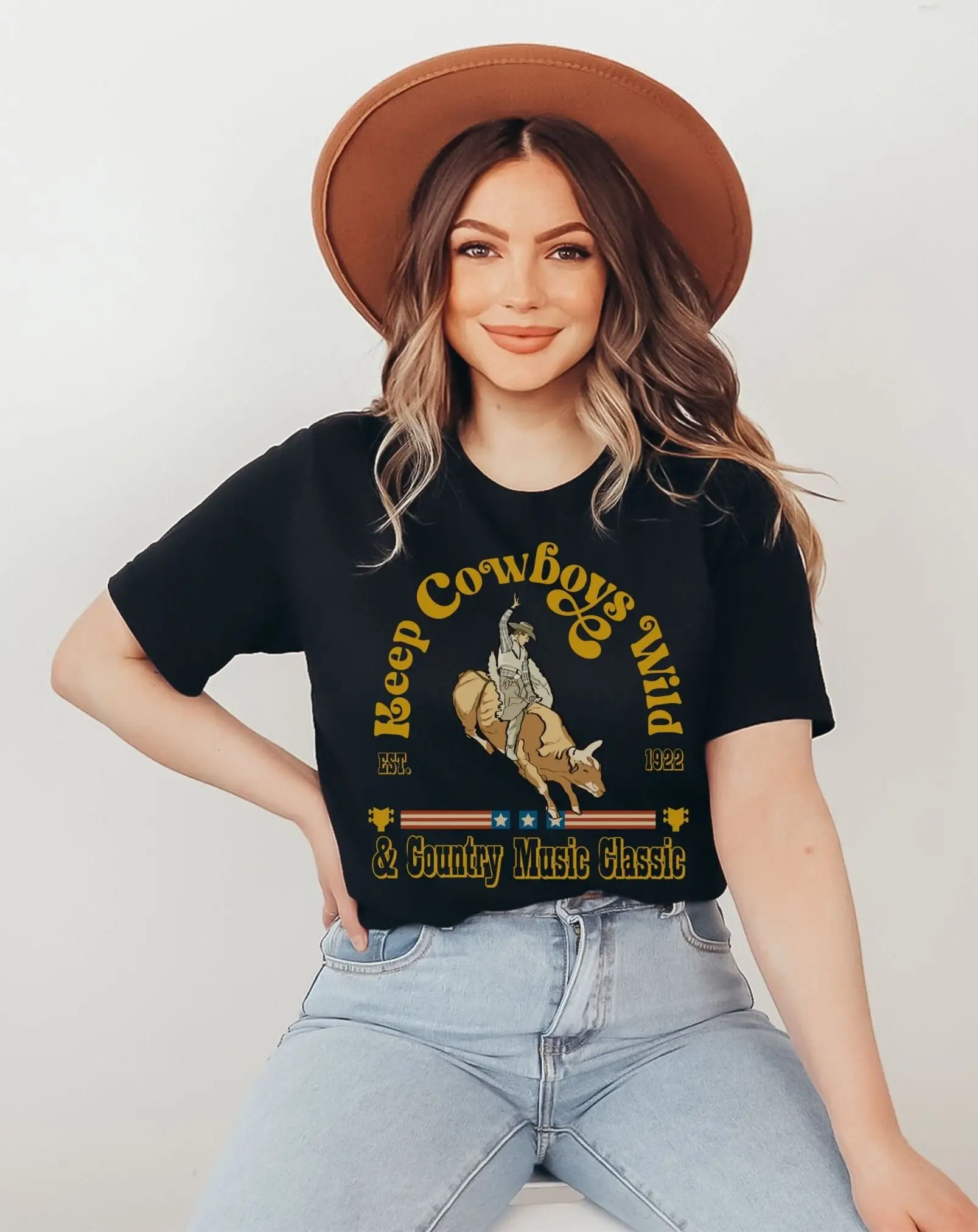 Country Concert T Shirt Female Music Cowboy Drinking Cowgirl Festival American