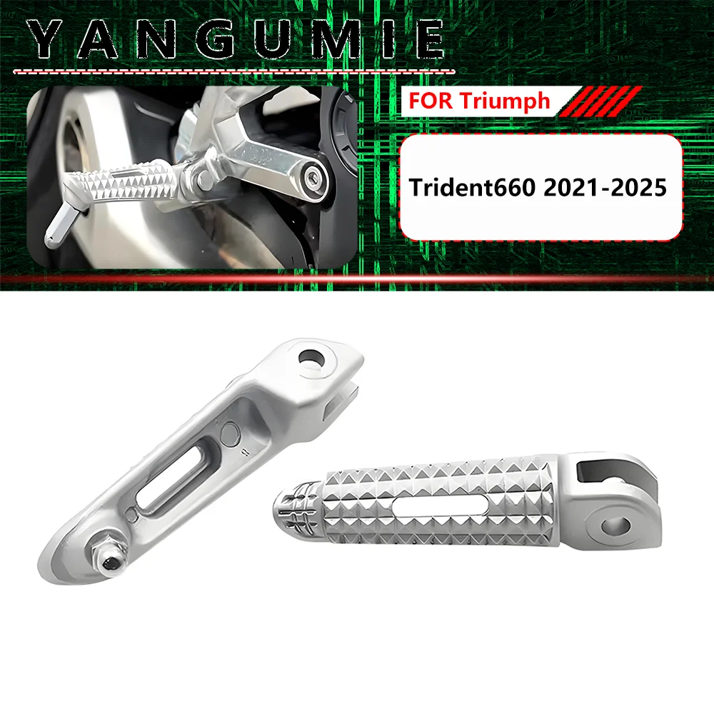 CNC Aluminum Lightweight Front Foot Pegs for Triumph Trident 660 2020-2025, Moto Performance Footrest Upgrade Parts