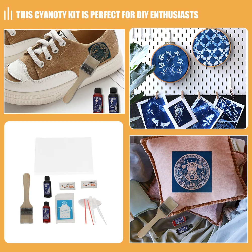 

1Set Cyanotype DIY Materials Package Liquid Pigments Plastic Paper for Handcrafted Photography Cyanotype Art Supplies