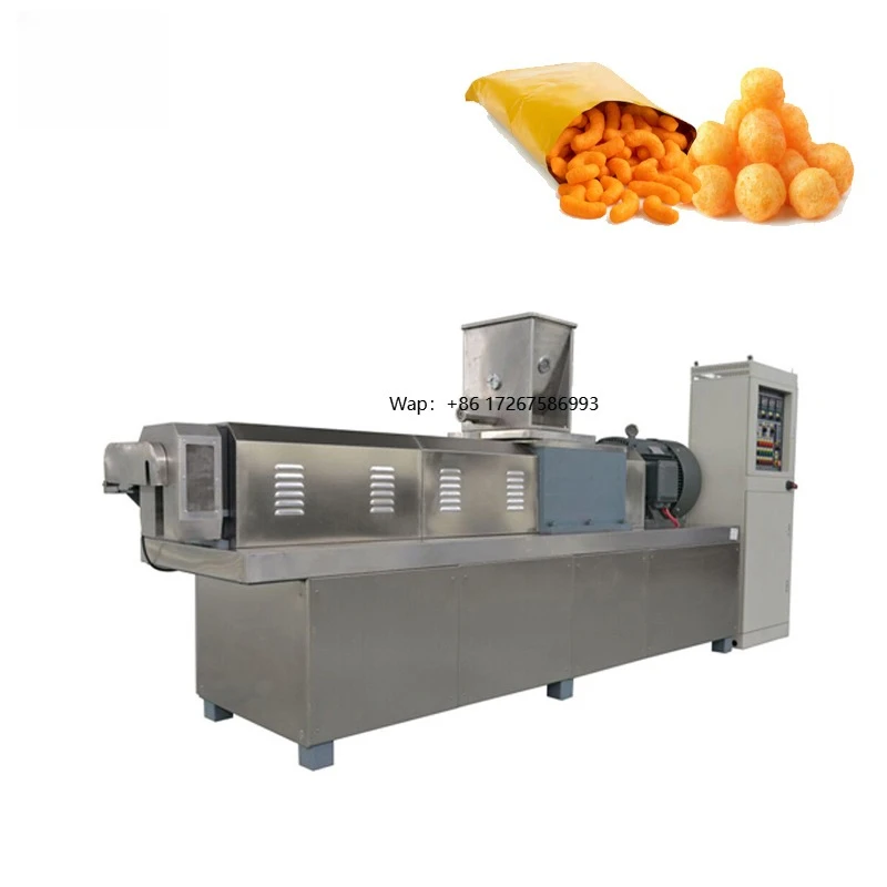 Máquina de snacks de pequeña capacidad, máquina de snacks de bolas, máquina de alimentos, línea de producción de patatas fritas de queso, línea de fabricación de bocadillos de maíz