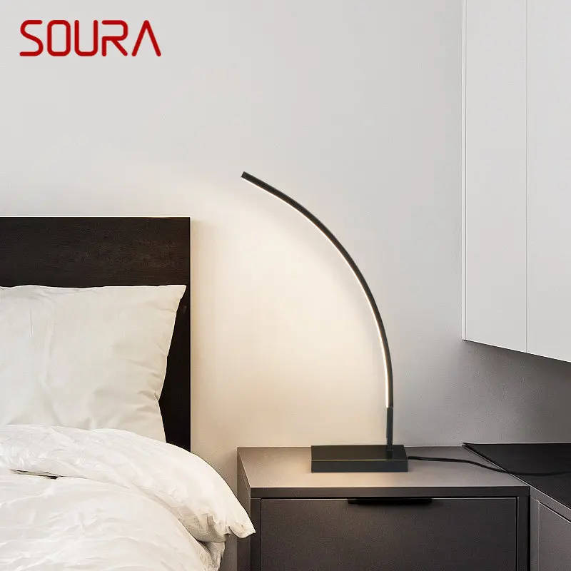 

SOURA LED 3 Colors Brass Table Light Contemporary Simply Creative Decor Desk Lamp For Home Study Bed Room