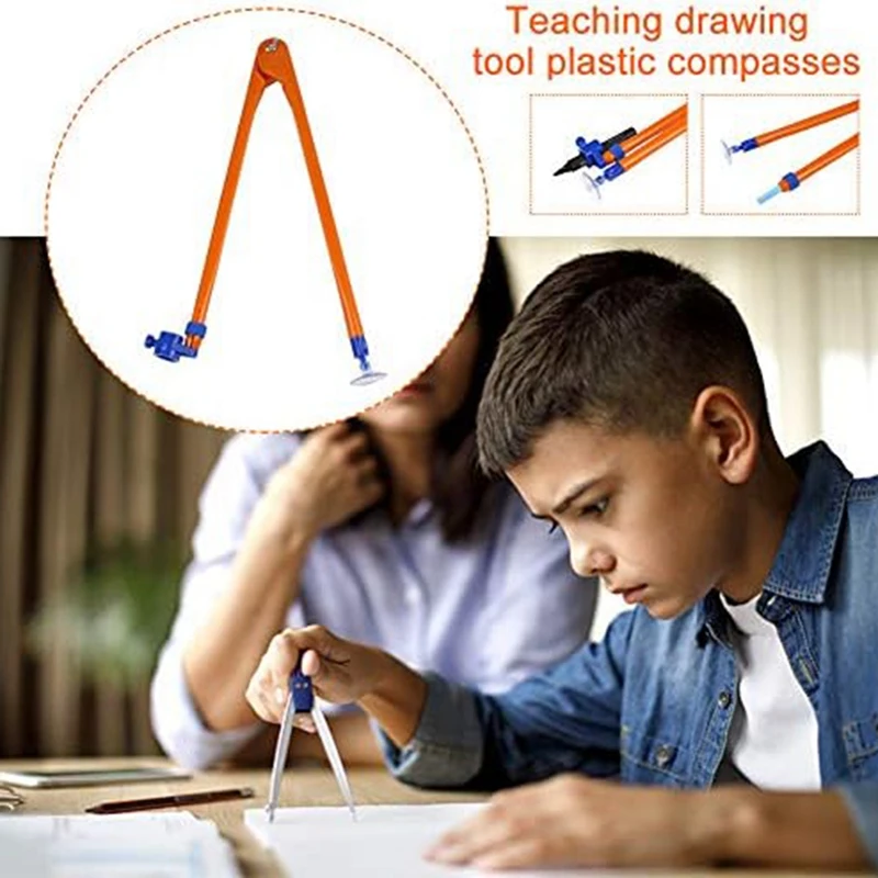 Bussola matematica da 4 pezzi per strumenti di geometria della geometria forniture di cancelleria per la progettazione, il disegno, la matematica