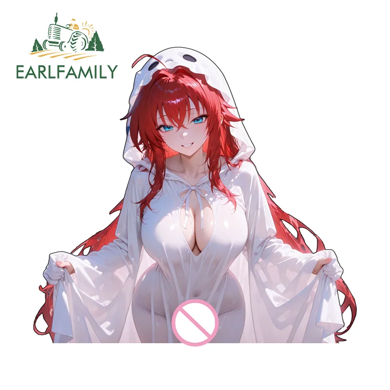 

EARLFAMILY Rias Gremory Waifu Car Stickers Cute Cartoon Campervan Rear Windshield Decal Sunscreen Practical Waterproof Graffiti