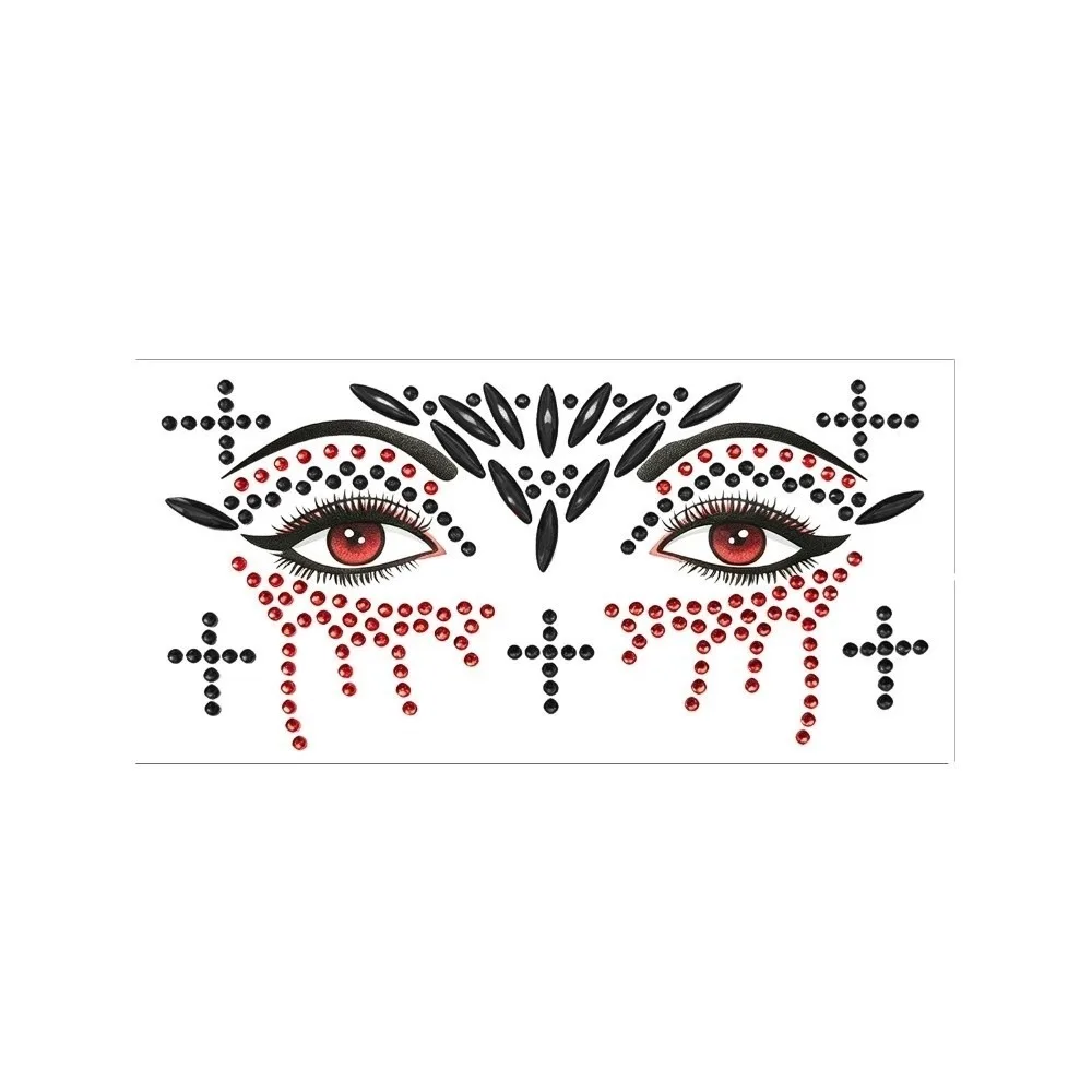 3D Bedazzling Face Eye Jewels Sticker Rhinestone DIY Crystal Tattoo Sticker Sparkling Self Adhesive Face Gem Sticker