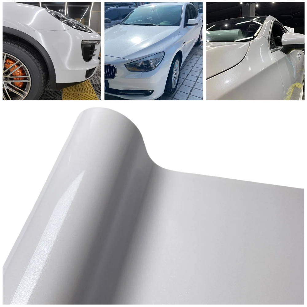 

Diamond Gloss Metallic White Vinyl Wrap Film Car Wrapping Motorcycle Bicycle Vehicle Auto Tuning Exterior Decal Sticker Film