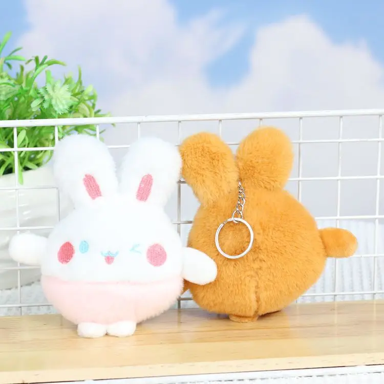 2023 New Netflix Cute Cute Plush Toy Bunny Pendant 10cm Small Size Cloth Doll Children's Schoolbag Charm Doll Keychain