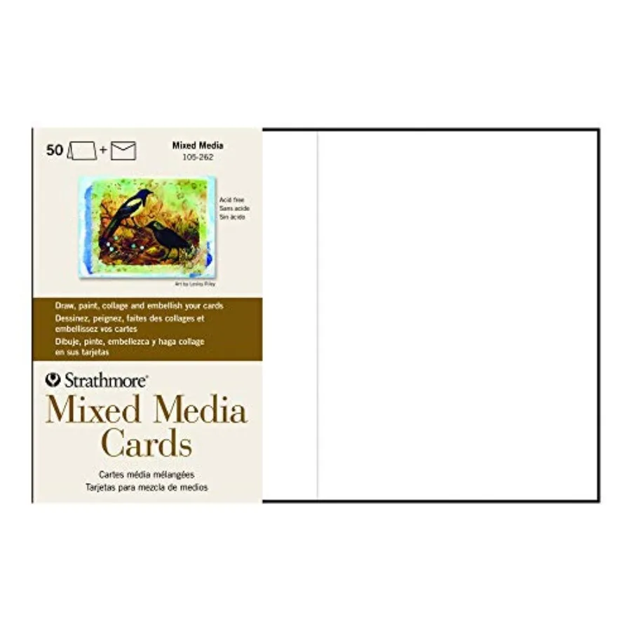 

Mixed Media Cards, 5x6.875 inches, 50 Pack, Envelopes Included - Custom Greeting Cards for Weddings, Events, Birthdays