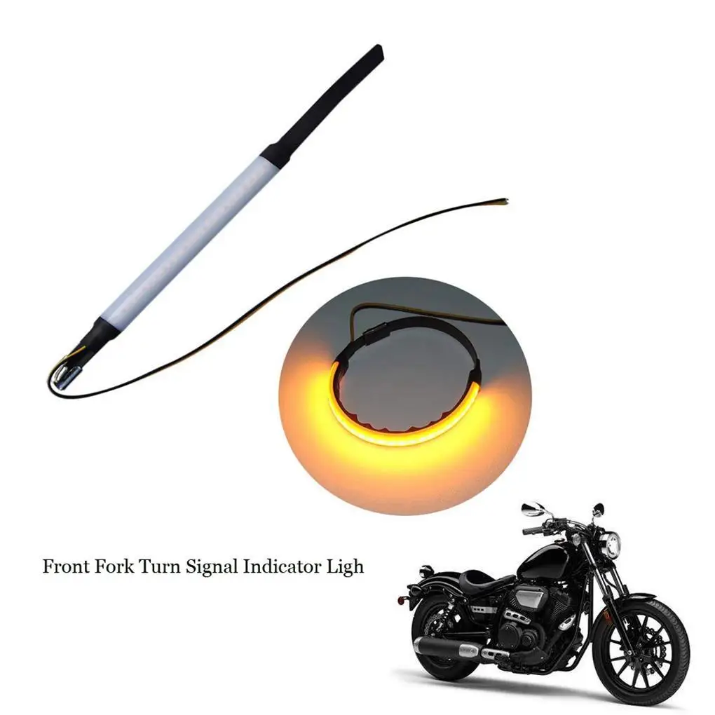 Waterproof Motorcycle LED Strip Light Front Fork Turn Signal Indicator Light